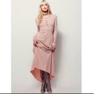 Free People Psychomagic Lace-Up Knit Maxi Dress